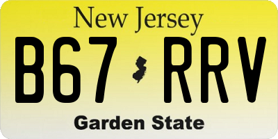 NJ license plate B67RRV