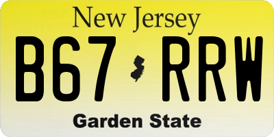 NJ license plate B67RRW