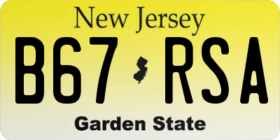 NJ license plate B67RSA