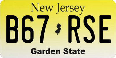 NJ license plate B67RSE