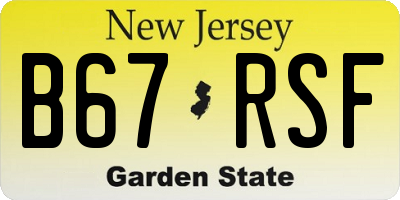 NJ license plate B67RSF