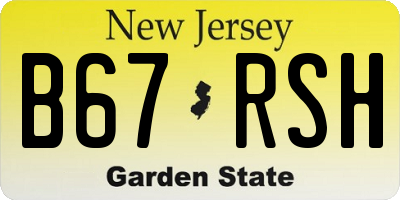 NJ license plate B67RSH