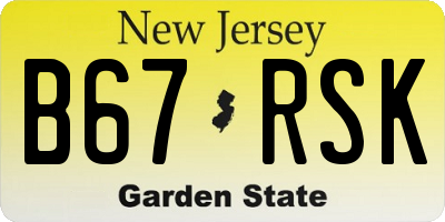 NJ license plate B67RSK