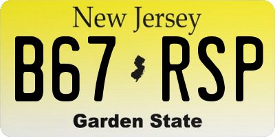 NJ license plate B67RSP