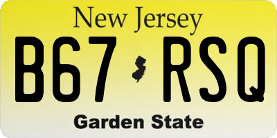NJ license plate B67RSQ