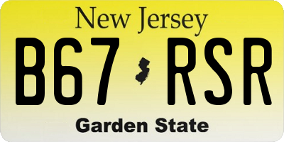 NJ license plate B67RSR