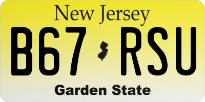 NJ license plate B67RSU