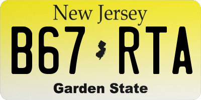 NJ license plate B67RTA