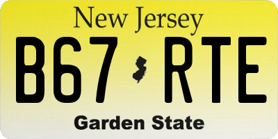 NJ license plate B67RTE