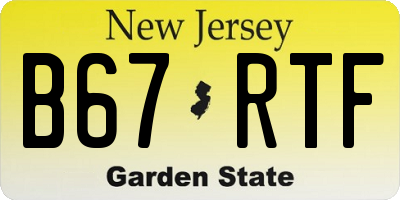 NJ license plate B67RTF