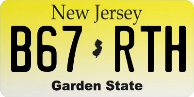 NJ license plate B67RTH