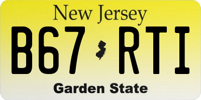 NJ license plate B67RTI