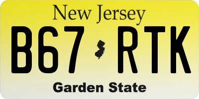 NJ license plate B67RTK