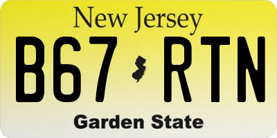 NJ license plate B67RTN