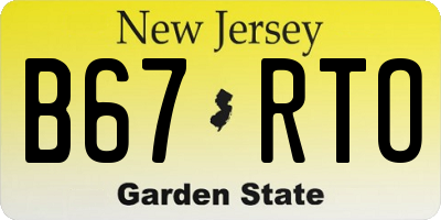 NJ license plate B67RTO