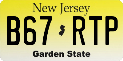 NJ license plate B67RTP