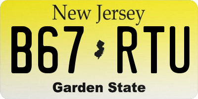NJ license plate B67RTU