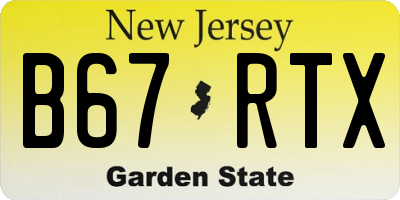 NJ license plate B67RTX