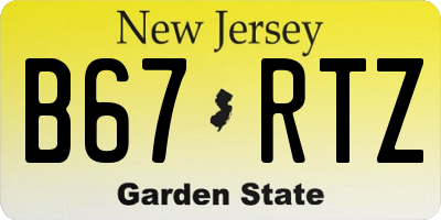 NJ license plate B67RTZ