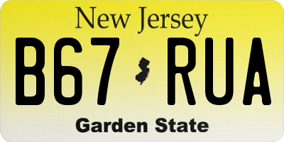 NJ license plate B67RUA