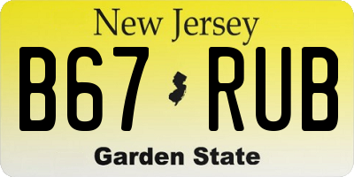 NJ license plate B67RUB