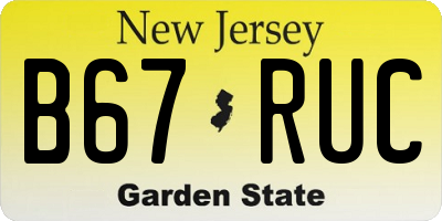 NJ license plate B67RUC