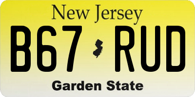 NJ license plate B67RUD
