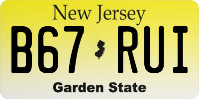 NJ license plate B67RUI