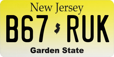 NJ license plate B67RUK
