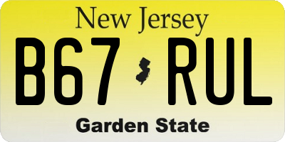 NJ license plate B67RUL