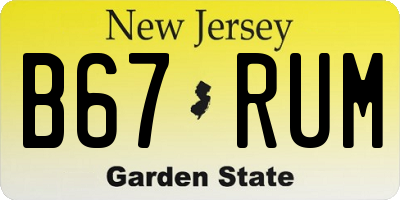 NJ license plate B67RUM