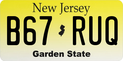 NJ license plate B67RUQ