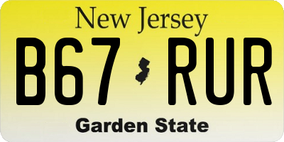 NJ license plate B67RUR