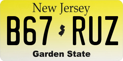 NJ license plate B67RUZ