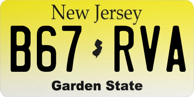 NJ license plate B67RVA