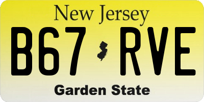 NJ license plate B67RVE