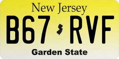 NJ license plate B67RVF