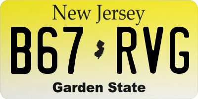 NJ license plate B67RVG