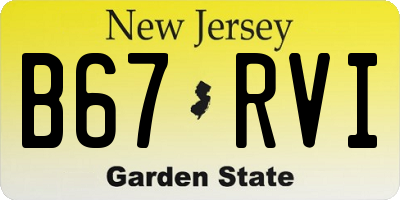 NJ license plate B67RVI