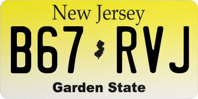 NJ license plate B67RVJ