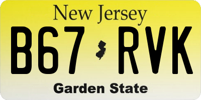 NJ license plate B67RVK