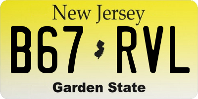 NJ license plate B67RVL