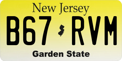 NJ license plate B67RVM