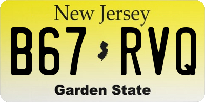 NJ license plate B67RVQ