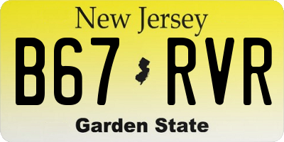NJ license plate B67RVR