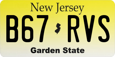 NJ license plate B67RVS