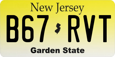 NJ license plate B67RVT