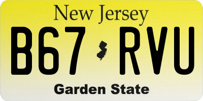 NJ license plate B67RVU