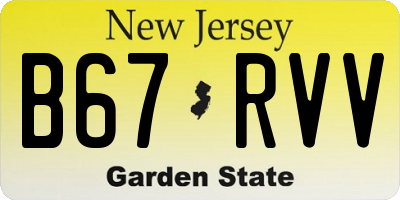 NJ license plate B67RVV