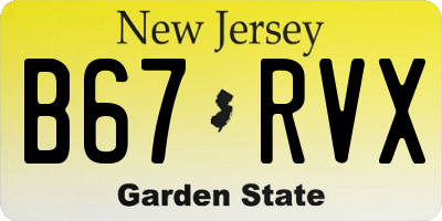 NJ license plate B67RVX